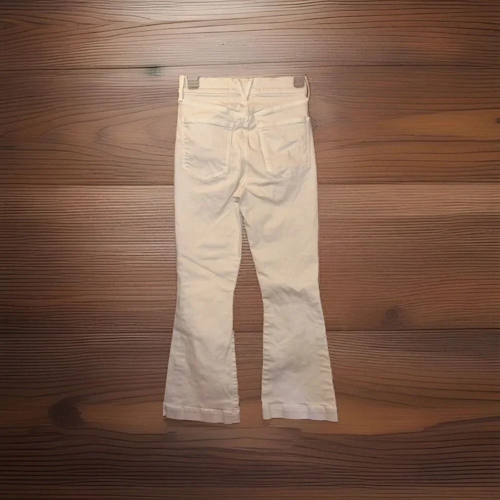 Women’s Veronica Beard Carson Ankle Flare High Rise Jeans Off-White Size 26